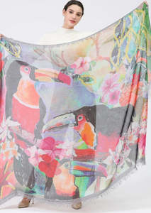 Loves Pure Light: Love's Pure Light Scarf D-209 Toucan Rainbows Of Living Colour