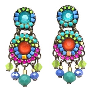 Melizi Fluor World Happy Crystal Handmade Earrings