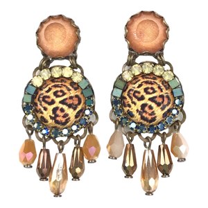 Earrings: Melizi Panther Crystal Handmade Earrings - Exclusive