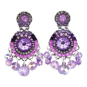 Melizi Lilac Crystal Handmade Earrings - Limited Edition
