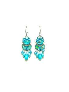 Earrings: Melizi Brilliance Aquamarine Crystal Handmade Earrings