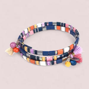 Melizi Mystic Aura Hematite Tilas Handmade Bracelet