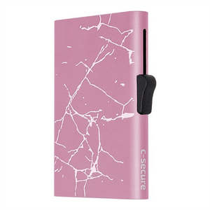 Wallets: C-Secure Marble Look Engraved Cardholders - Special Edition - Rose Gold
