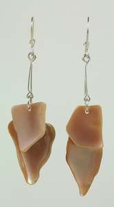 Earrings: Awaabi by Cindy Mole Pink Mussel Shell Earrings