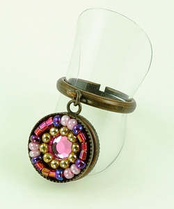 Alex Hackett France Beaded Ring - Adjustable