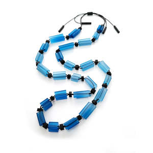 Jewellery: ALEX+SVET Toledo Hand-Dyed Rubber Necklace - Turquoise