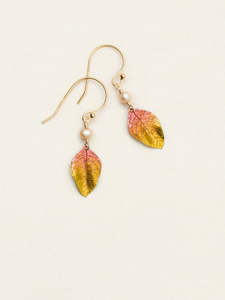 Holly Yashi: Holly Yashi Healing Leaf Earrings - Peach