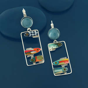 Taratata Bijoux Fish (Blue) Leverback Earrings - E26-12780-10M
