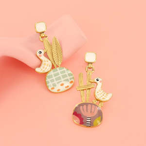 Taratata Bijoux Ducks In A Row (Plume) Stud Earrings - E26-11906-20M