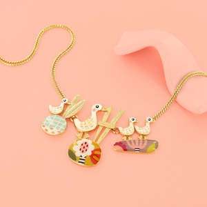 Taratata Bijoux Ducks In A Row (Plume) Adjustable Necklace - E26-11128-20M