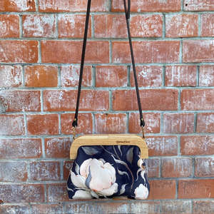 Yellowbird Amelie Medium Handbag - Roses On Black Velvet