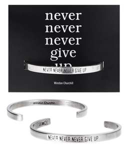 Whitney Howard Designs - Never Never Never Give Up Winston Churchill Quotable Cuff Bracelet