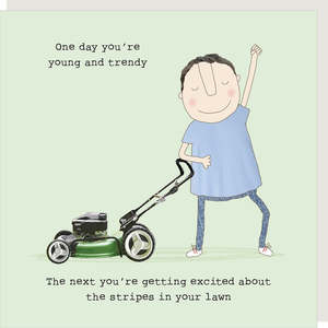 Rose Made A Thing Card - Lawn Stripes - Humour