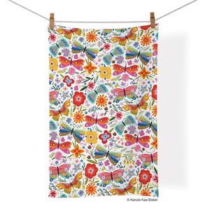 Last Chance - Werkshoppe Tea Towel - Butterfly Foral