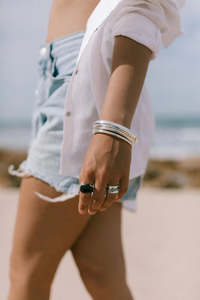Circle Tubular Bangle - Sterling Silver