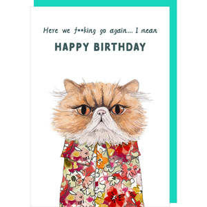 Rosie Made A Thing Here We Go Again - Birthday Card