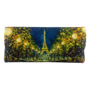 Velour Glasses Case – Paris Collection – Lanterns & Trees in the Park, Paris