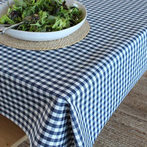 All Oilcloth: Check Dark Navy