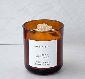 Crystal Candles: Citrine Crystal Candle