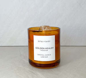 Crystal Candles: Golden Healer Quartz Crystal Candle