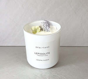 Crystal Candles: Lepidolite Crystal Candle
