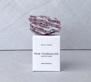 Raw Boxed Crystals: Pink Tourmaline | Nurturing