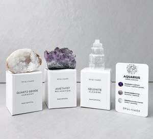Raw Boxed Crystals: Aquarius Zodiac Crystal Set