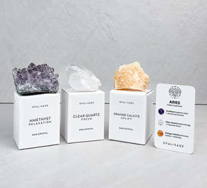 Raw Boxed Crystals: Aries Zodiac Crystal Set