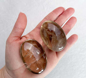 Quartz: Smoky Quartz Palm Stone | Grounding