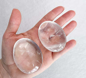 Quartz: Clear Quartz Palm Stone | Focus