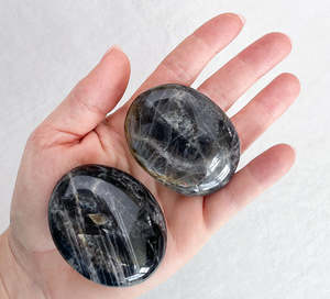 Black Moonstone Palm Stone | Psychic