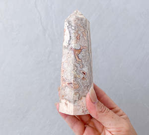 Pink Crazy Lace Agate 6-Sided Towers | Happiness