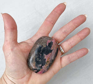 Rhodonite: Rhodonite Palm Stone | Healing