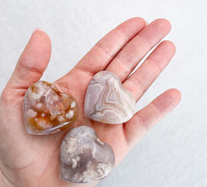 Flower Agate Mini Heart | Manifestation