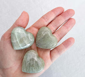 Mercury Retrograde Survival Crystals: Green Moonstone Mini Heart | Transformation