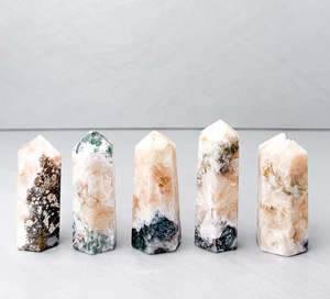Crystals: Stilbite with Heulandite Towers | Intuition