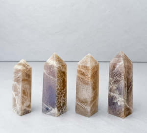 Moonstone with Blue Flash Mini Towers | Intuition