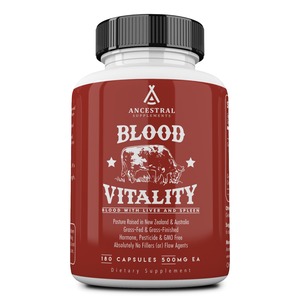 Frontpage: Grass fed beef blood vitality by Ancestral Supplements