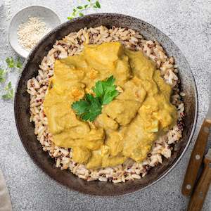 Healthy Option Meals: Chicken Korma and Vegetable with Brown Rice & Quinoa