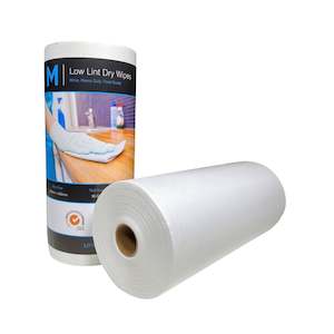 Low Lint Dry Wipes, Per Roll - White