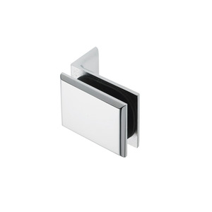 Square Bracket - Wall To Glass 25x50xmm - Chrome