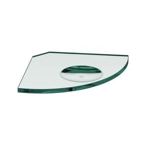 Glass Shelf: Round Front Glass Shelf with Soap Dish 250x250xmm