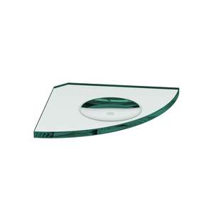 Round Front Glass Shelf with Soap Dish 200x200xmm
