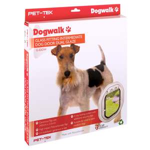Consumables: Pet-Tek Glass Fitting Intermediate Dog Door – White