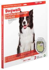 Pet-Tek Glass Fitting Dog Door Slimline – Clear