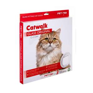 Consumables: Pet-Tek Glass Fitting Cat Door – White