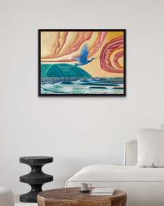 Paintings: Painting Matuku Moana Heron @ Lyall Bay Wellington