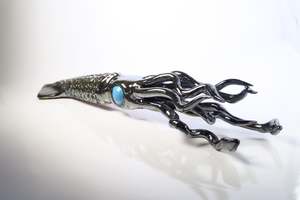 Tyla Bow: Silver Squid Sculpture