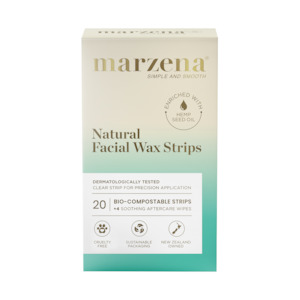 Marzena Natural Facial Wax Strips with Hemp Oil Pack 20