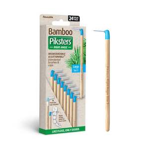 Piksters Bamboo Right Angle Interdental Brushes Size 5 Blue - Pack of 24